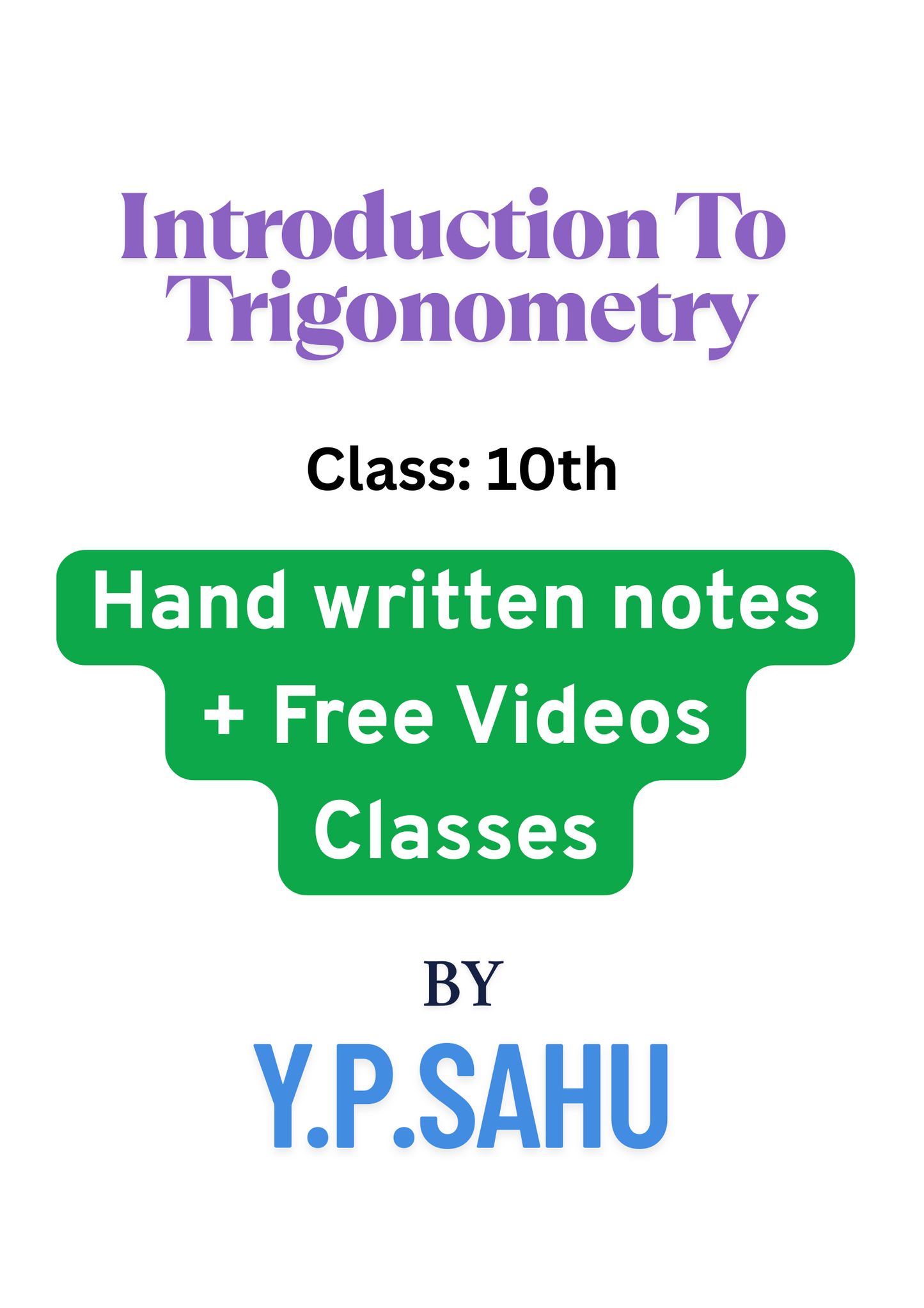 Class 10th full Trigonometry Hand written notes