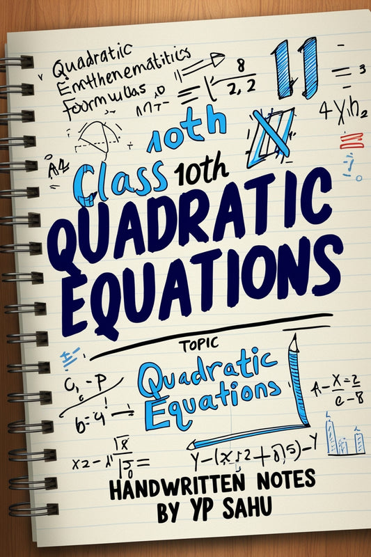 Class 10 Maths Chapter 4: Quadratic Equations – Handwritten Notes PDF by Y.P. Sahu Sir