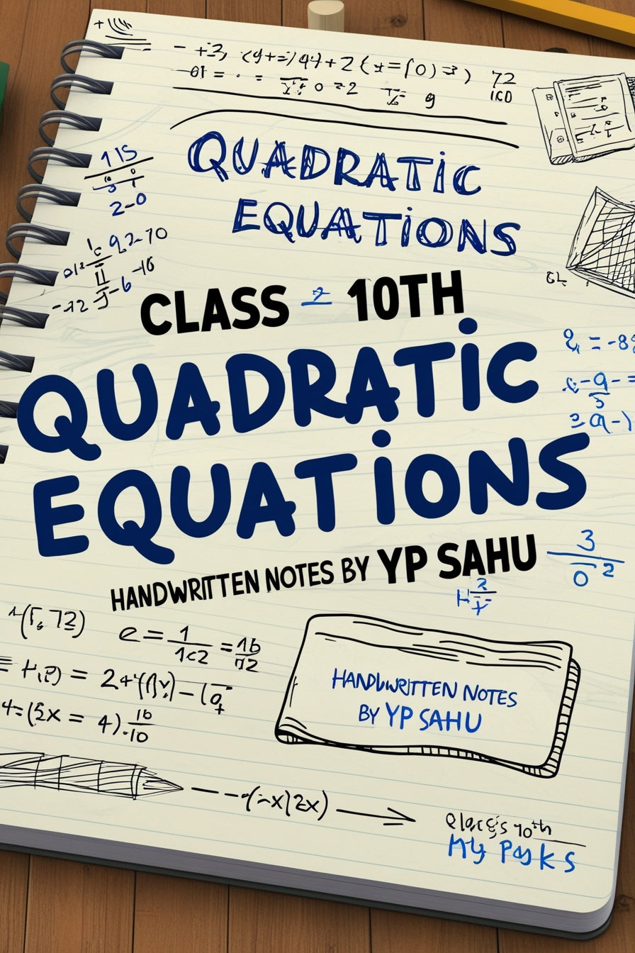 Class 10 Maths Chapter 4: Quadratic Equations – Handwritten Notes PDF by Y.P. Sahu Sir