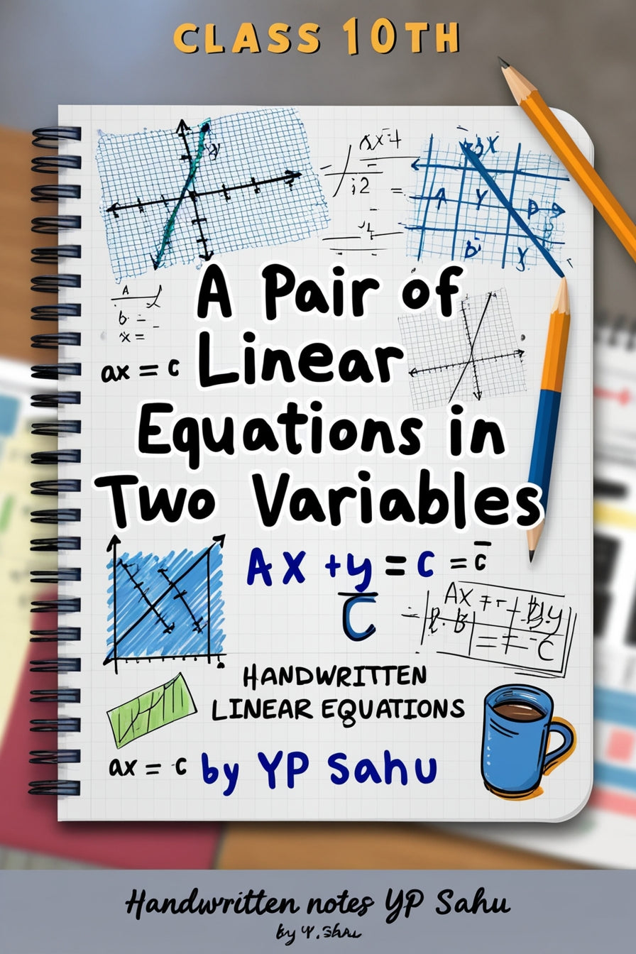 Class 10th – A Pair of Linear Equations in Two Variables (Handwritten Notes by YP Sahu)